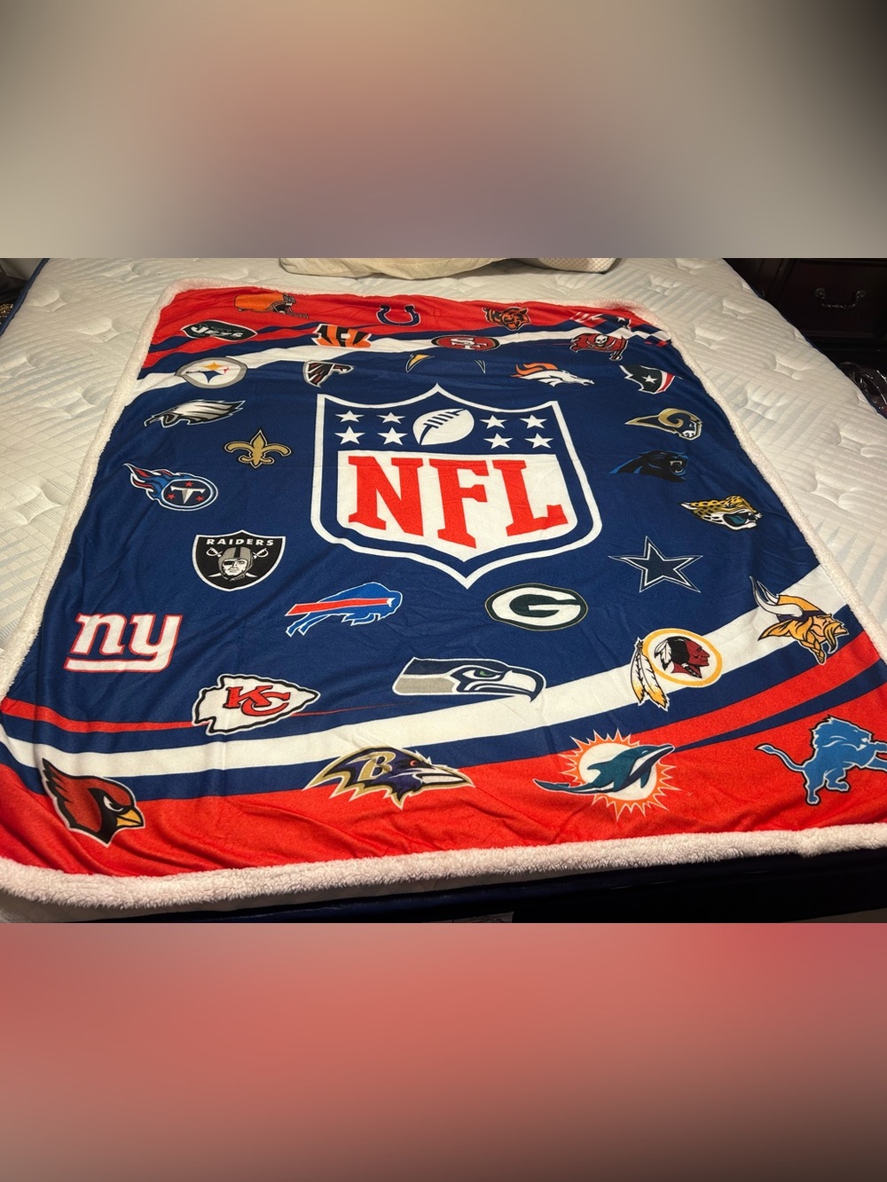 NFL throw blanket approximately 55 inches X 48 inches